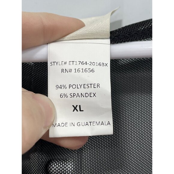 Sew In Love Mesh Yoke Floral Blouse Womens XL Short Sleeve Black Boho Whimsigoth - Picture 5 of 7